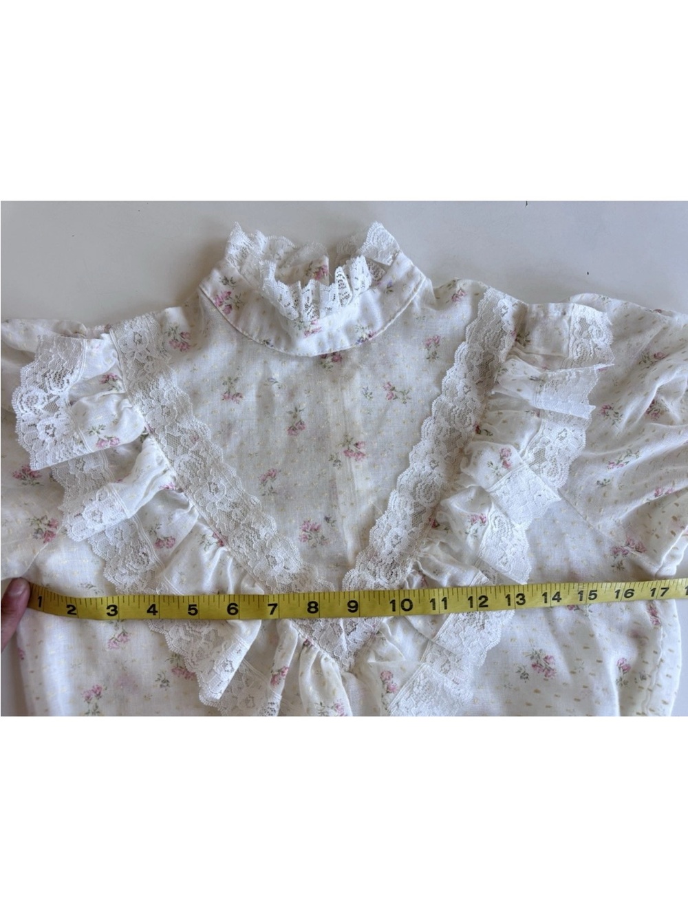 Vintage 70s Handmade Prairie Cottage Edwardian Whimsy Fairy Lace dress - Picture 10 of 14